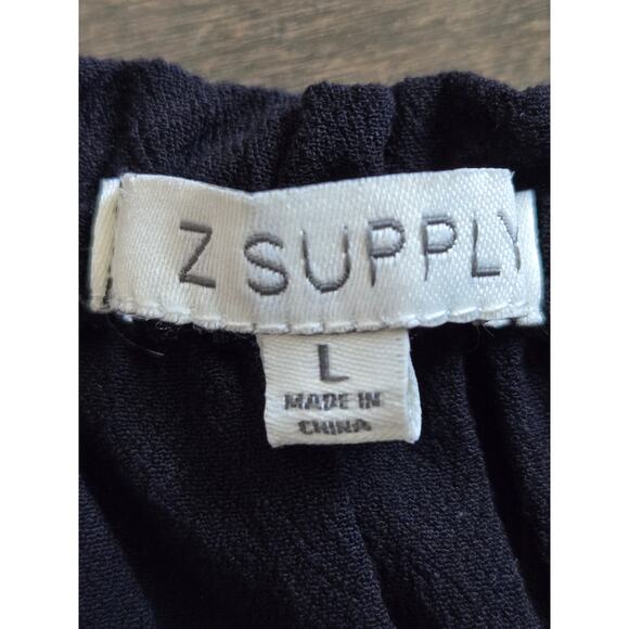 Z SUPPLY Anabella Black Smocked Ruffle Mini Dress Size L Adjustable Straps - Picture 9 of 12